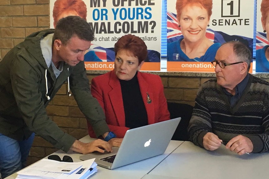 Ian Nelson with James Ashby and Pauline Hanson
