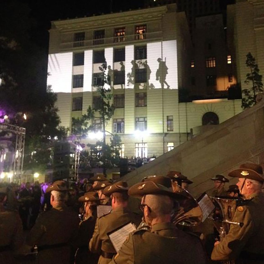 Thousands gathered in Brisbane's Anzac Square for this morning's dawn service.