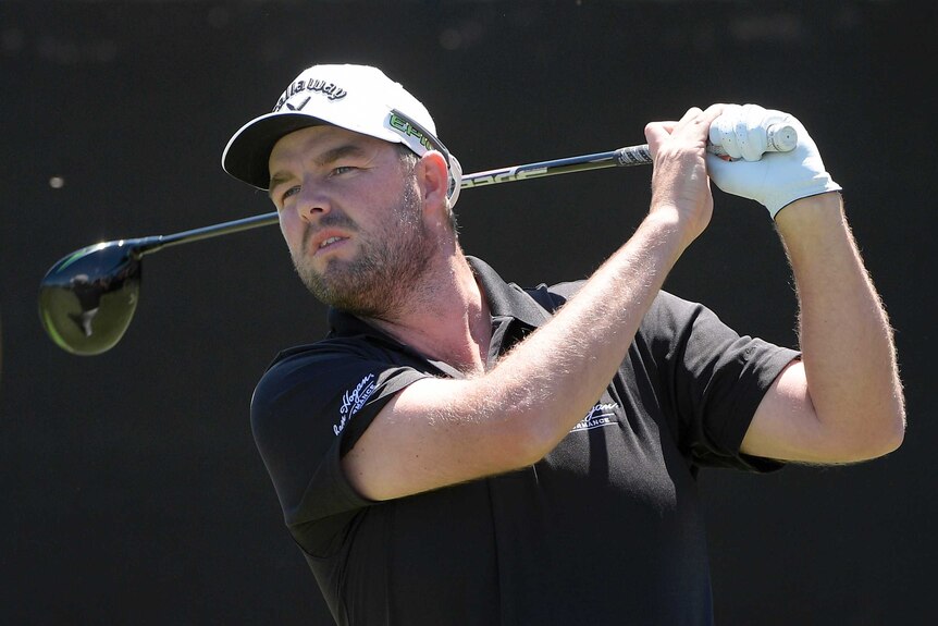 Australia's Marc Leishman watches his tee shot in the final round of the Arnold Palmer Invitational.