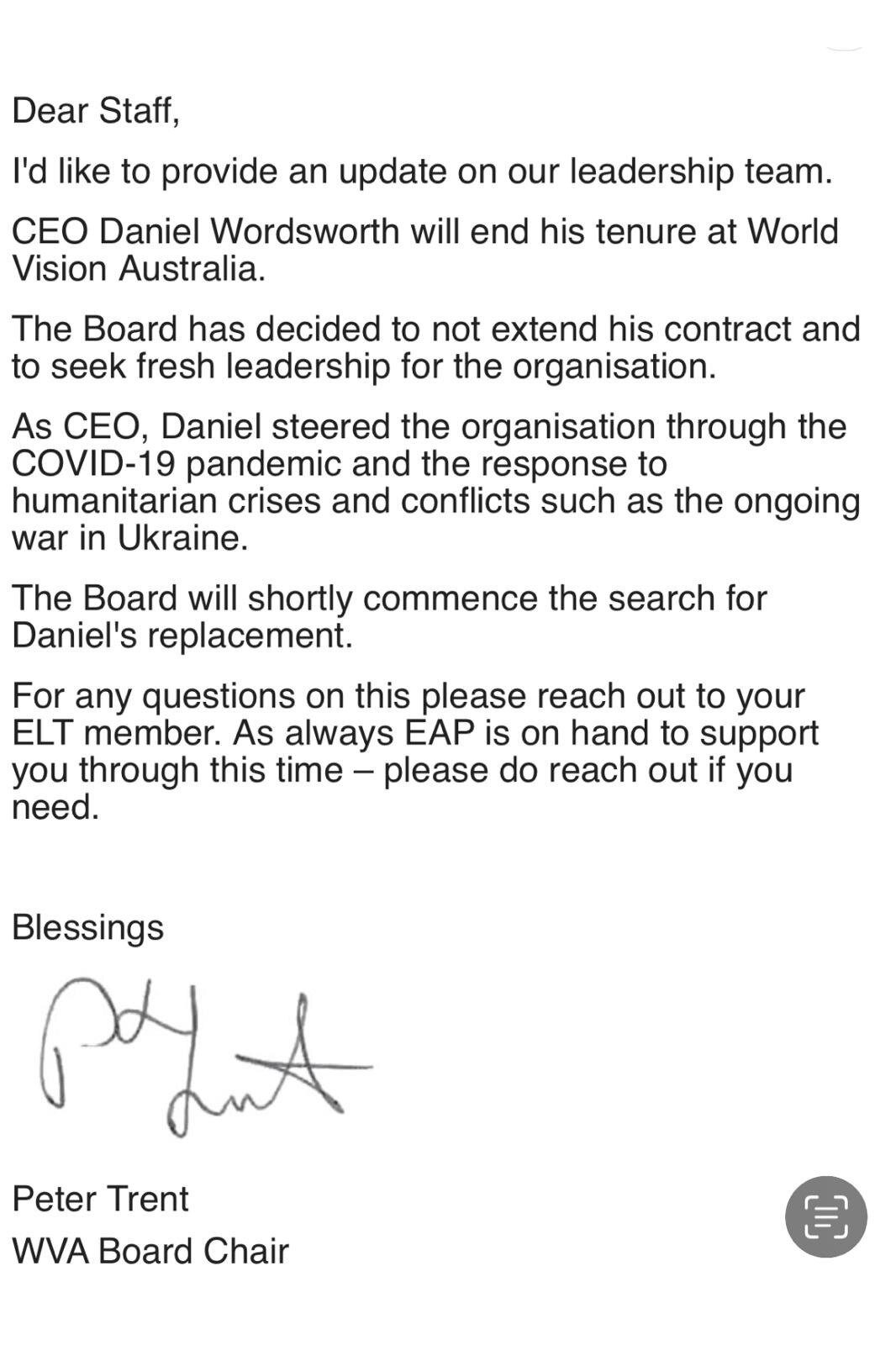 A screenshot of an e -mail