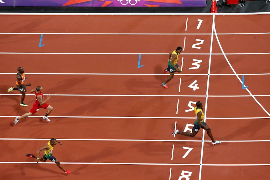 Bolt says he eased up on the line because he felt some strain in his back.