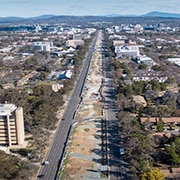 Northborne Ave looking south after the removal of median strip trees.