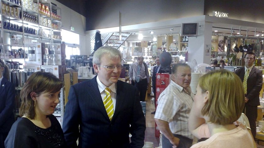 Kevin Rudd on the campaign trail