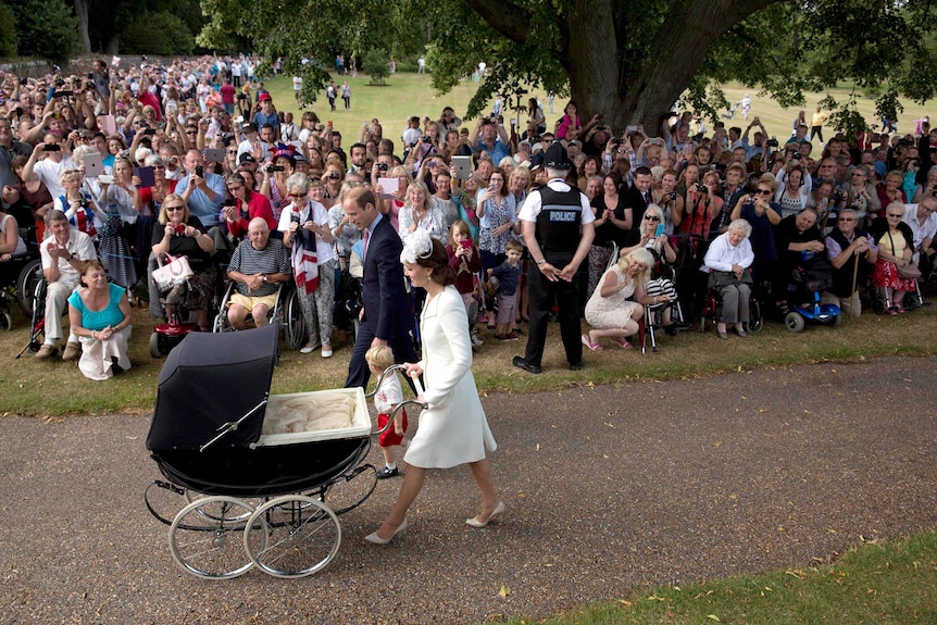 Crowds watch Royals arrive for christening