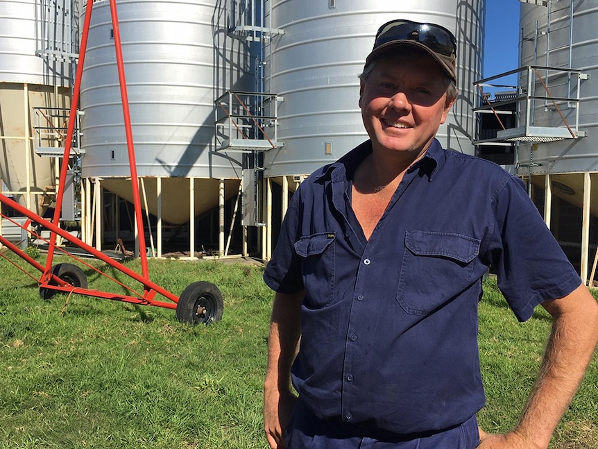 Dairy farmer Peter Graham on his farm