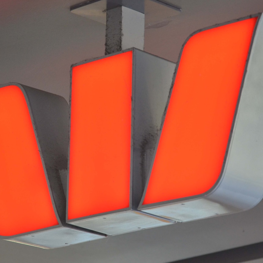 Westpac Bank logo on a building