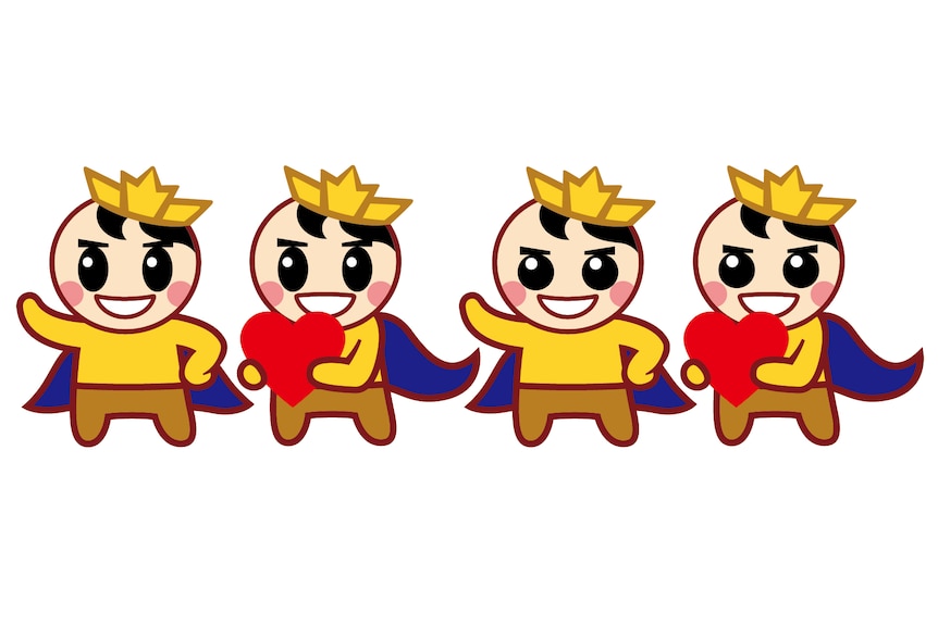 A colourful cartoon of four princes