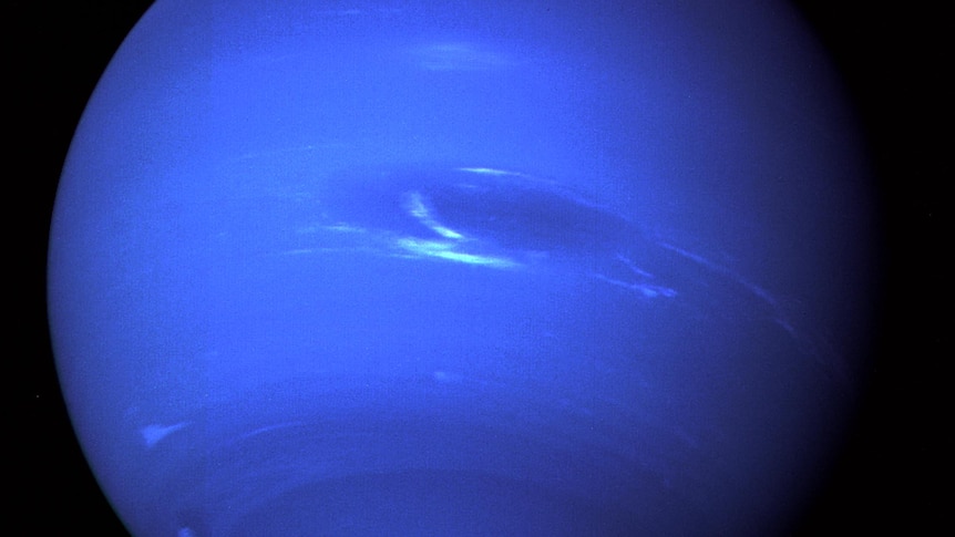 Neptune's blue appearance is created by its atmospheric gases.