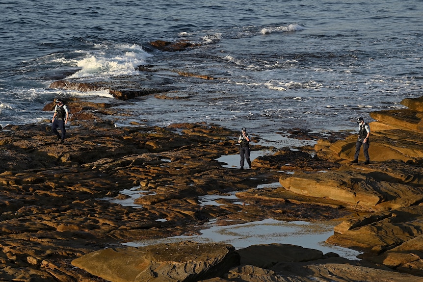 Police search near the water