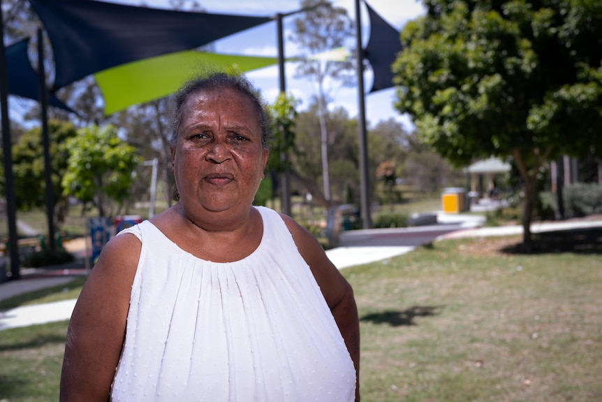 An Aboriginal elder in a park
