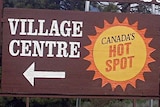 sign saying "Lytton, Canada's Hot Spot".
