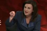 Jacqui Lambie points her finger during an appearance on Q&A.