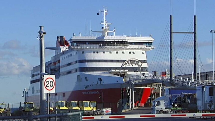 Spirit of Tasmania II docked in Melbourne.