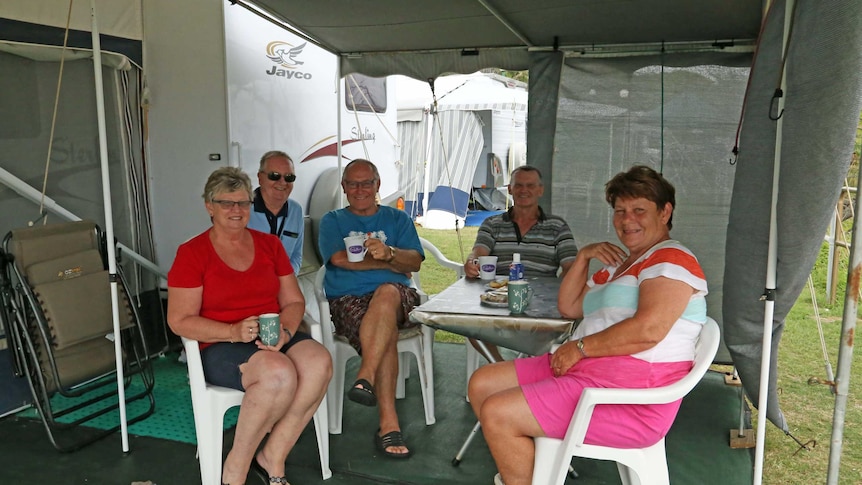 Campers at Mooloolaba caravan park