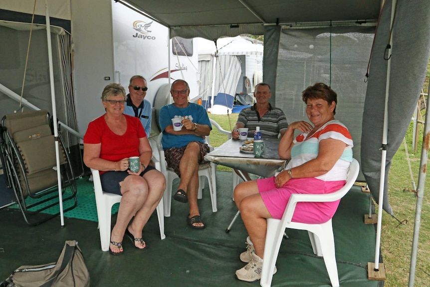 Campers at Mooloolaba caravan park