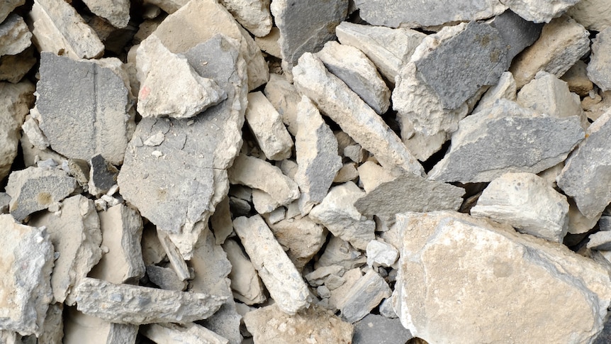 Image of broken concrete in a pile. 