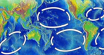 Map of ocean gyres