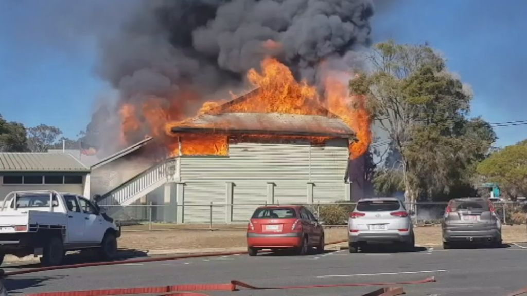 Warwick East State School Building Engulfed By Fire Abc News