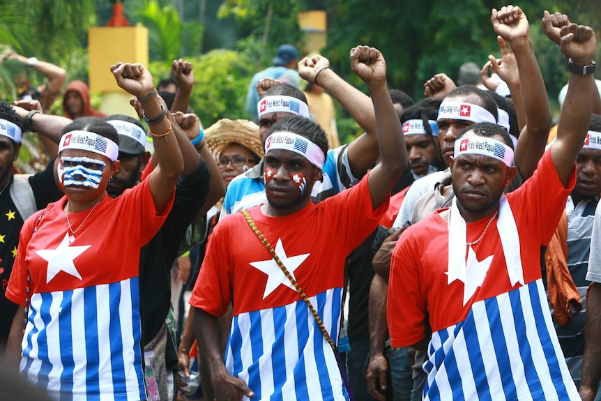 Students demand the freedom of West Papua province in a rally in East Java province in 2013.