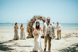 Jackie and Julian Pagani are married on the beach