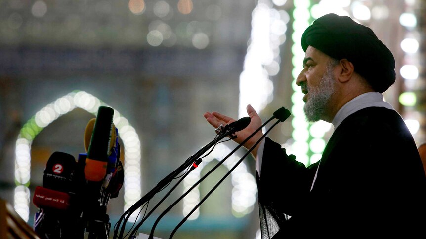 Shiite Muslim Ahmad Safi, the representative of Iraq's Shiite spiritual leader Grand Ayatollah Ali Sistani