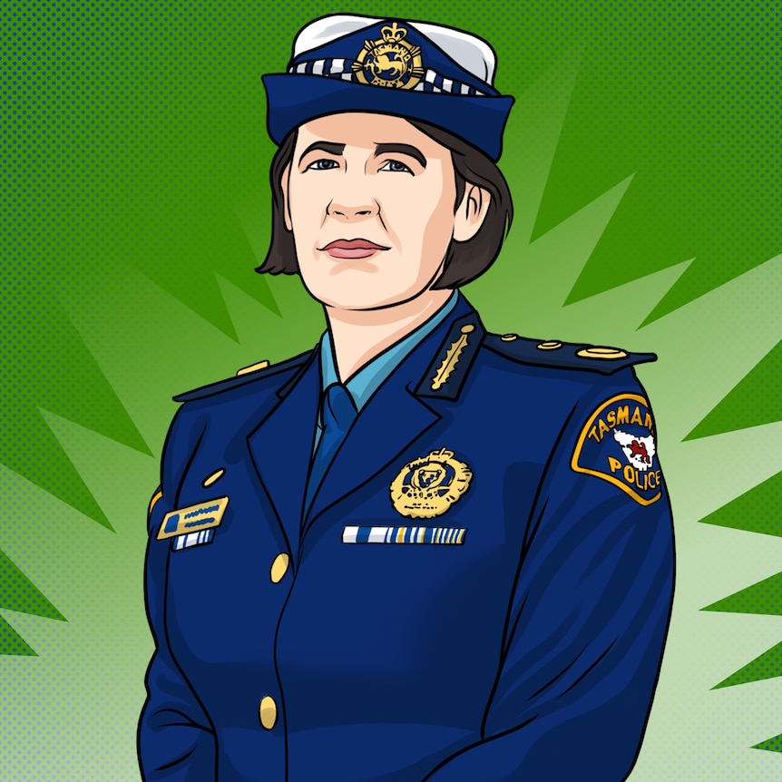 Illustration of Donna Adams in police uniform