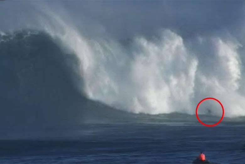 Mark Matthews at the bottom of a big wave