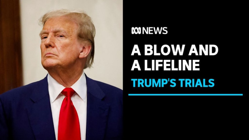 A Blow and a Lifeline, Trump's Trials: Former US President Donald Trump.