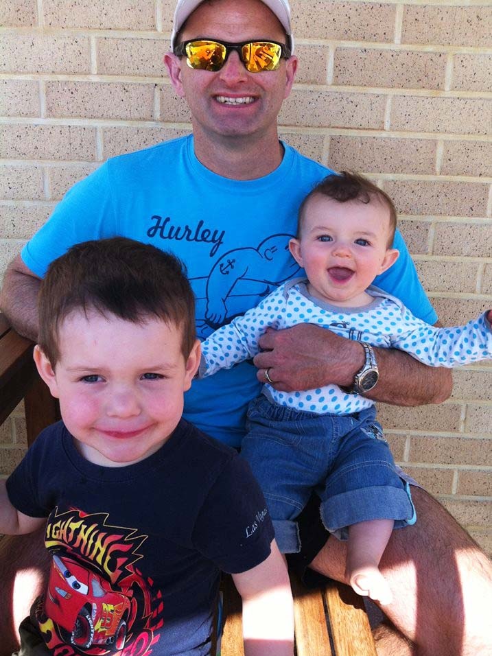 Paul Weeks with his two sons, Jack [right] and Lincoln