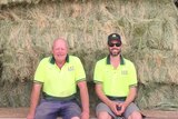 Ken and Luke Felmingham and their Teff hay.
