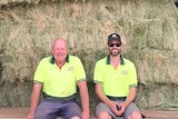 Ken and Luke Felmingham and their Teff hay.