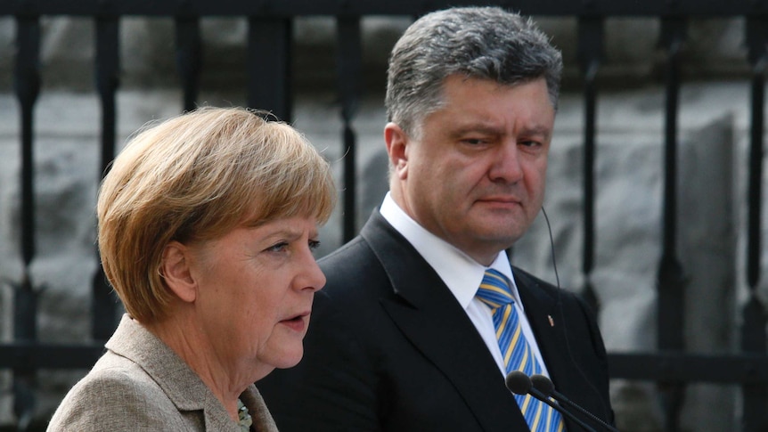 German chancellor Angela Merkel in Ukraine