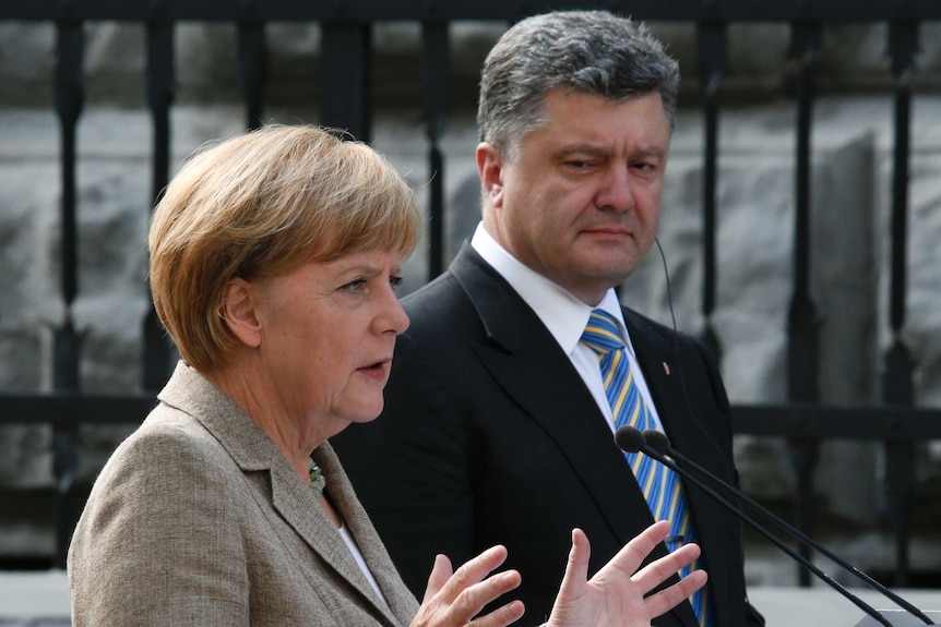 German chancellor Angela Merkel in Ukraine