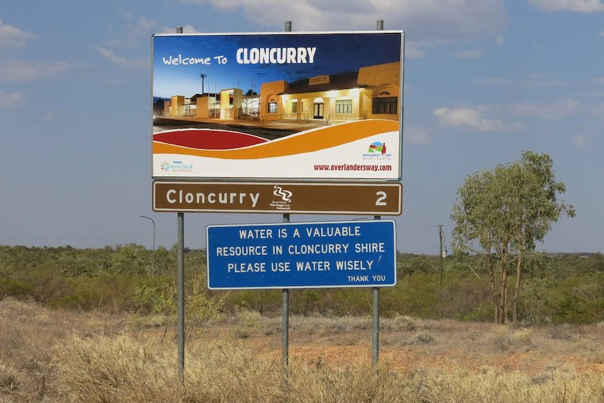 Welcome sign at Cloncurry, east of Mount Isa in north-west Qld on November 13, 2013