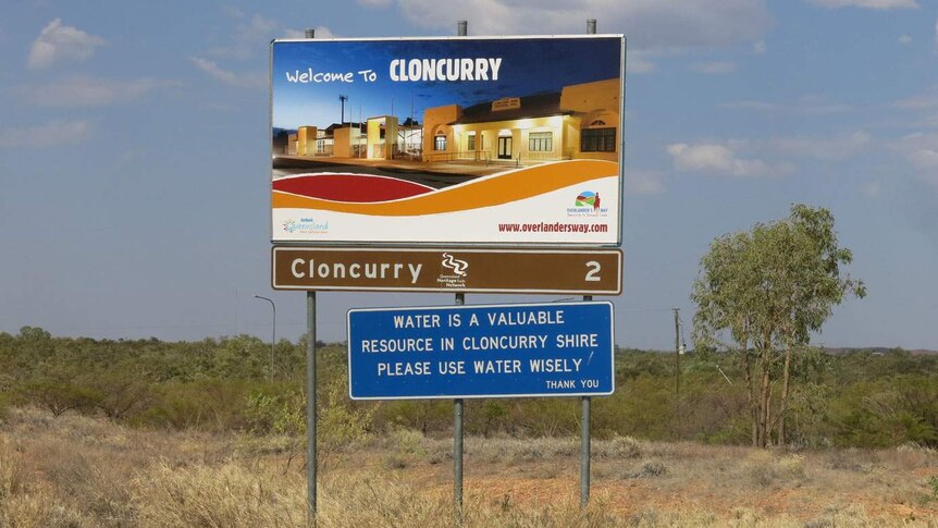 Welcome sign at Cloncurry, east of Mount Isa in north-west Qld on November 13, 2013