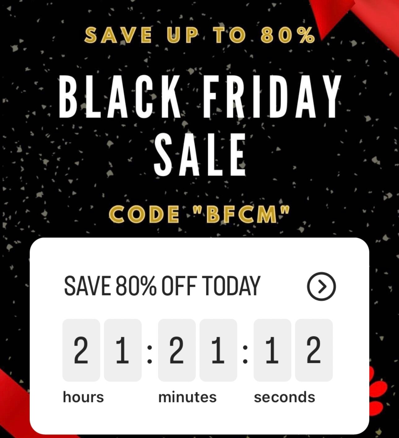 A clock that is counting down the end of a retailer's sale period