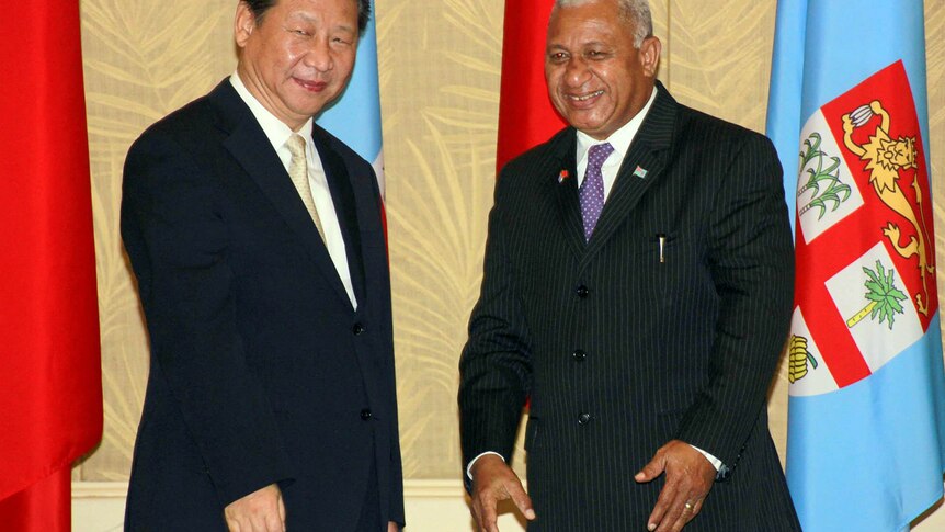 Xi Jinping and Frank Bainimarama.