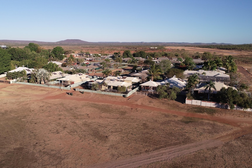 An aerial photo of an Indigenous community