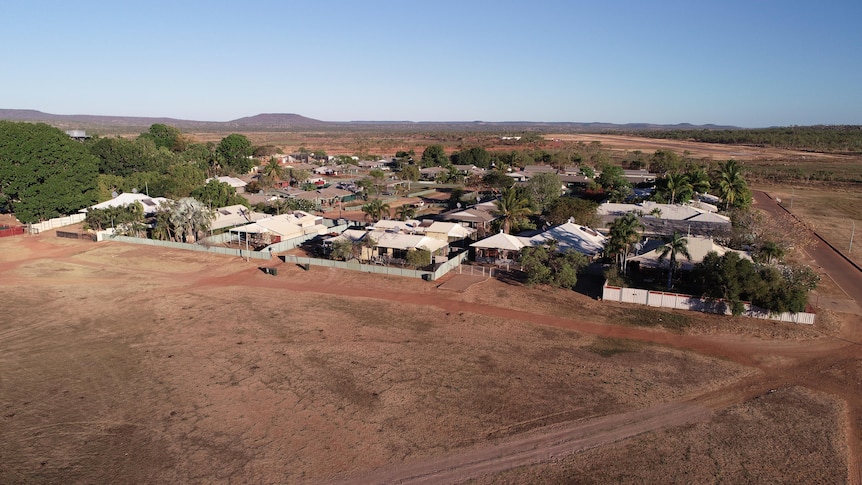 An aerial photo of an Indigenous community