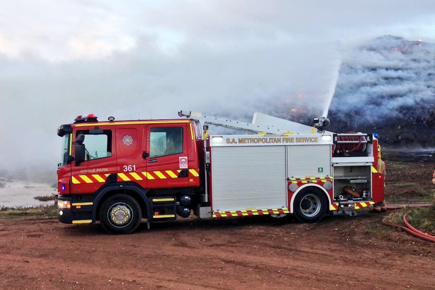 Fire truck at Wingfield dump