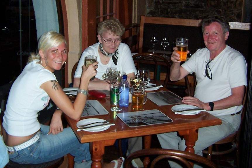 Christine Fiebiger with her parents Gisela and Wilfred Thor.