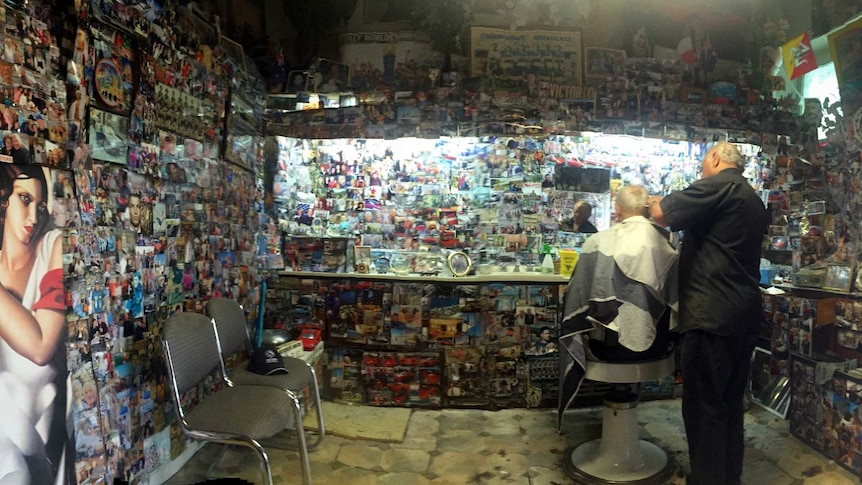 Vittorio Garfi cuts hair in his Brunswick barbershop