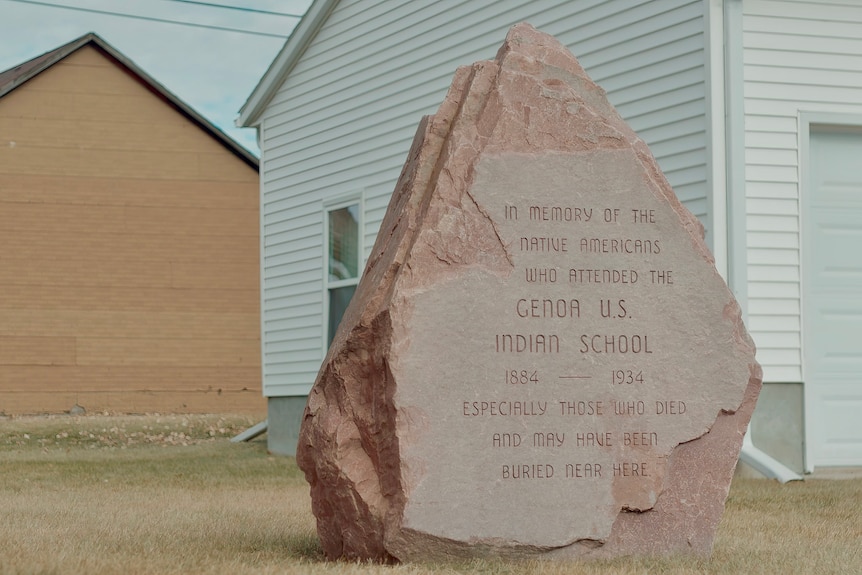 A memorial stone.