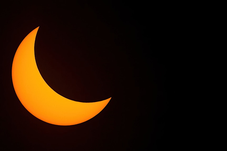 A photo of the solar eclipse in the sky