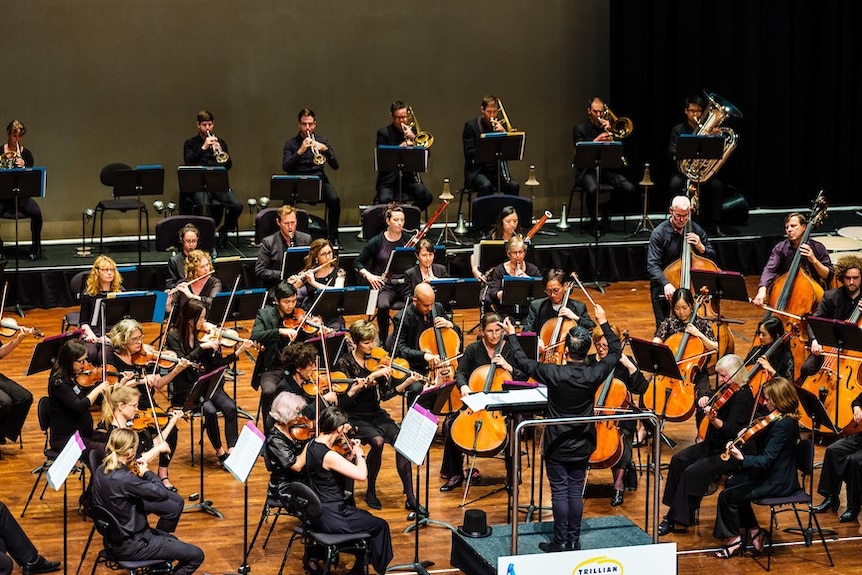 The Auckland Philharmonia Orchestra in during a live performance