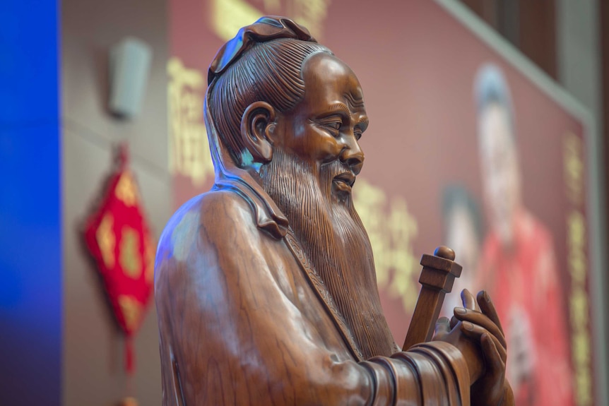 A statue of Confucius.