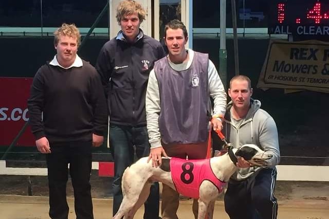 Matt Wallace and his greyhound El Aye Lucy