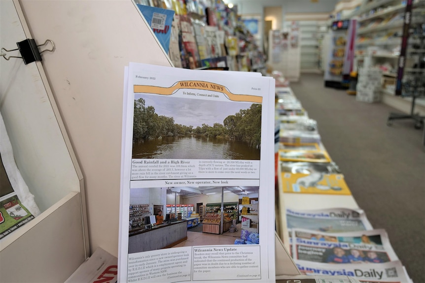 Wilcannia newspaper in a newsagent.