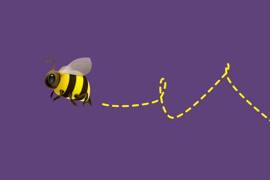 Illustration of a bee flying