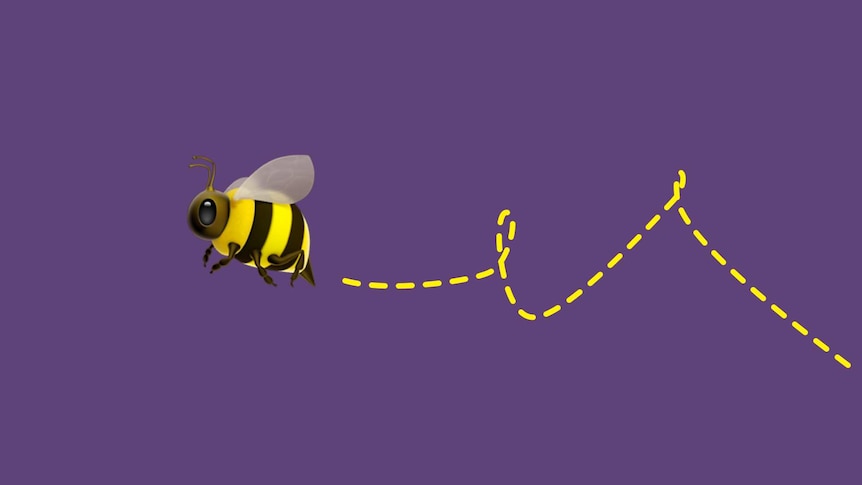 Illustration of a bee flying